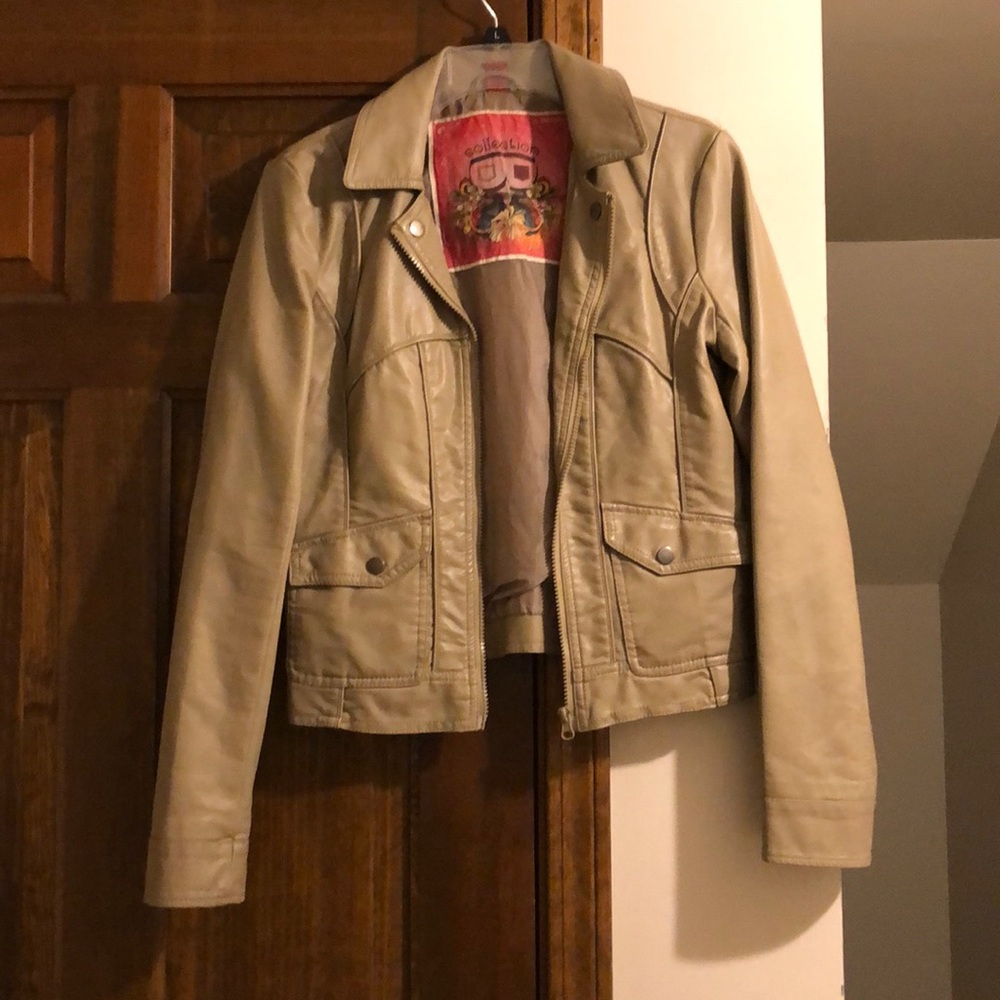 Tan leather jacket
